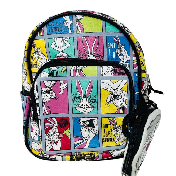 NEW! Bioworld WB Bugs Bunny Comic Strip Print Mini Backpack Wallet - Picture 1 of 8